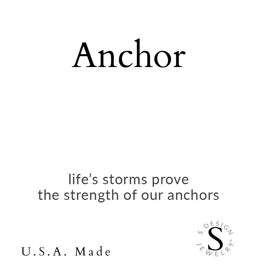 Anchor | Soft Bangle Charm Bracelet | Hematite