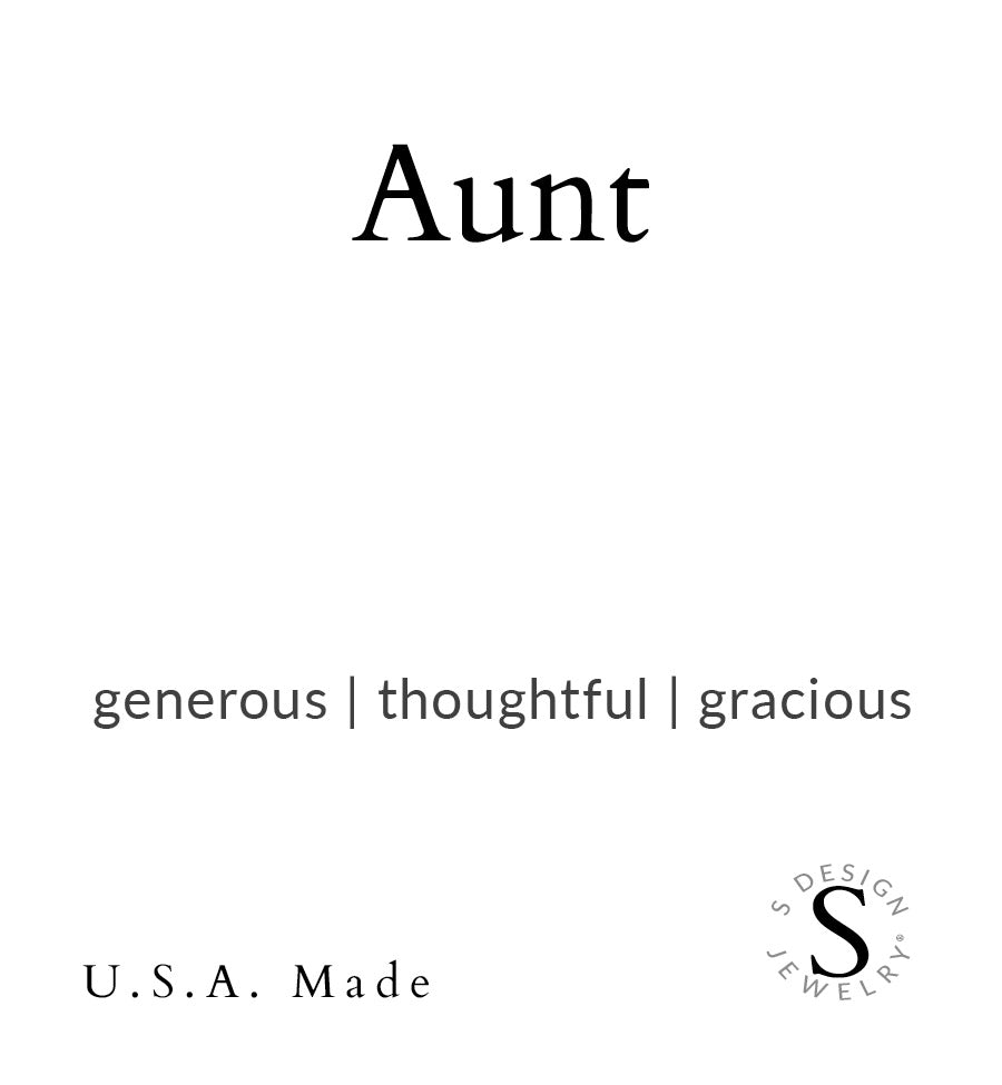 Aunt | Soft Bangle Charm Bracelet | Hematite