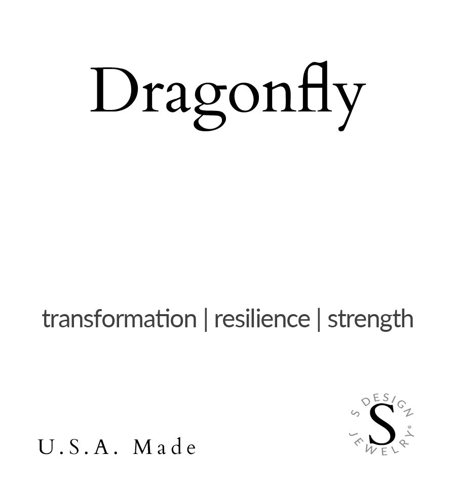 Dragonfly | Soft Bangle Charm Bracelet |  Onyx