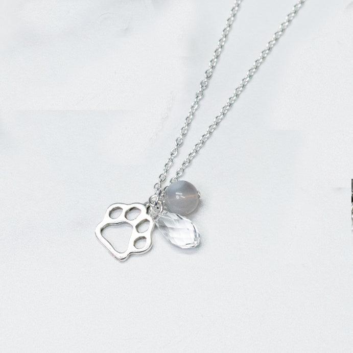 Paw Print | Cluster Necklace | Sterling Silver