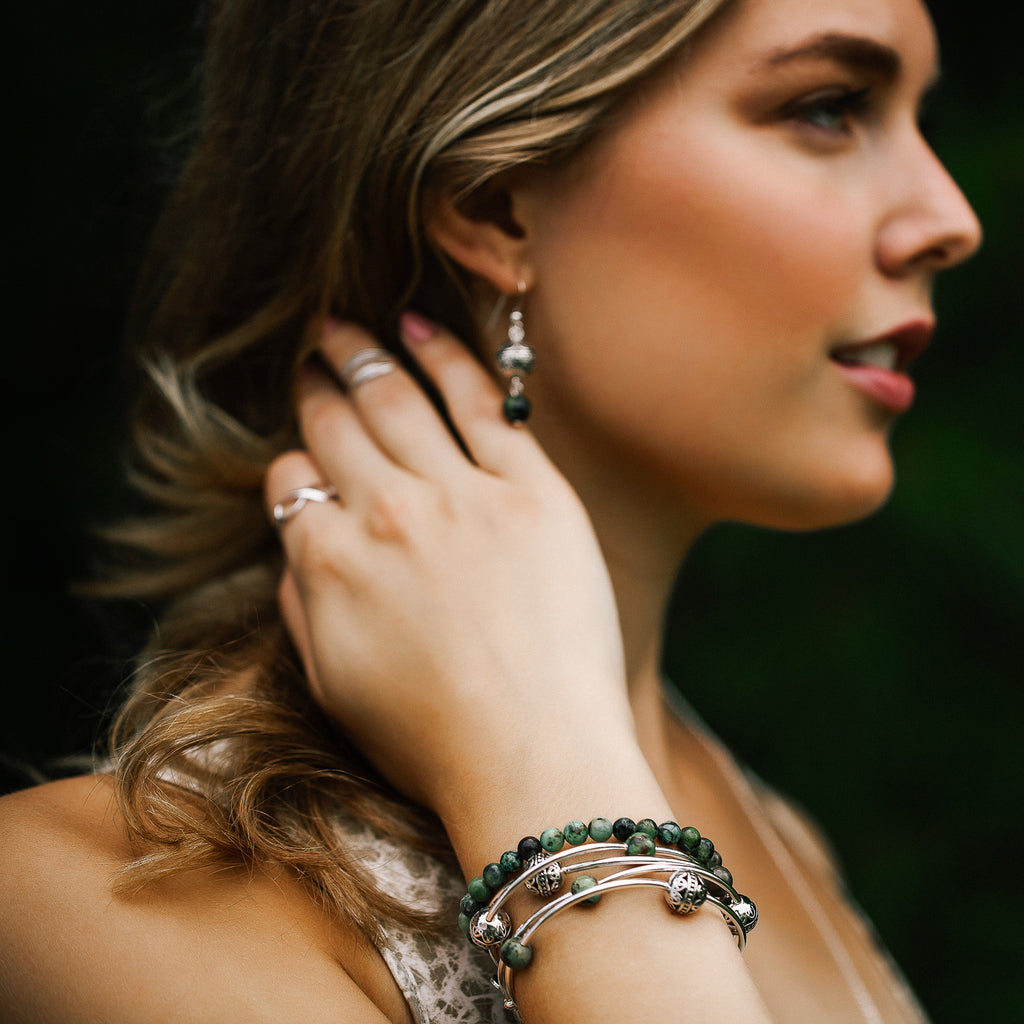 Wrap | Bali Bead | Necklace-Bracelet | Amazonite