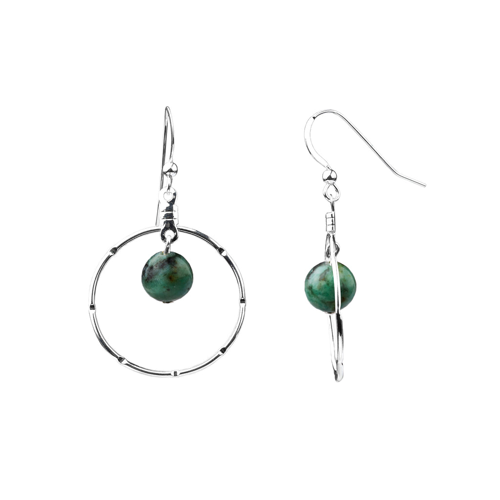 Earring | Notched Hoop | African Turquoise