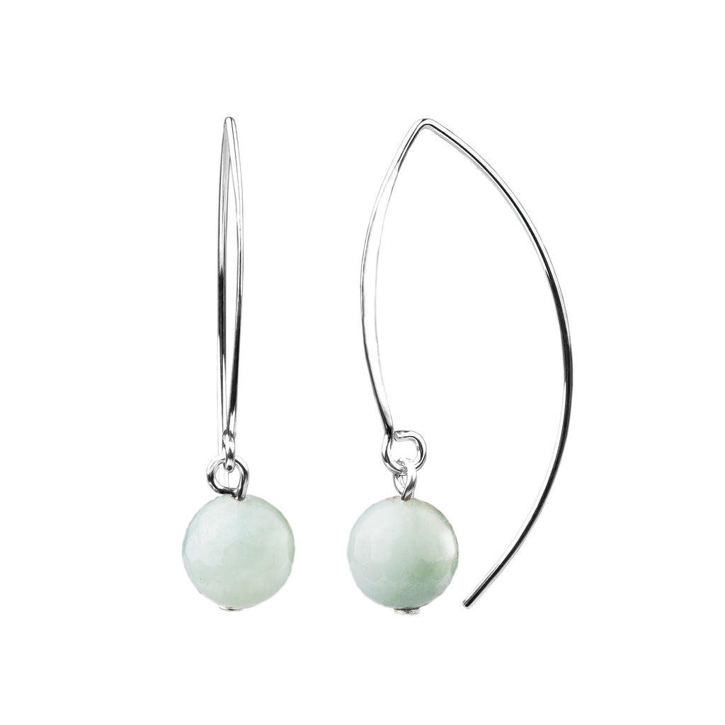 Earring | V Wire - Large  | Amazonite