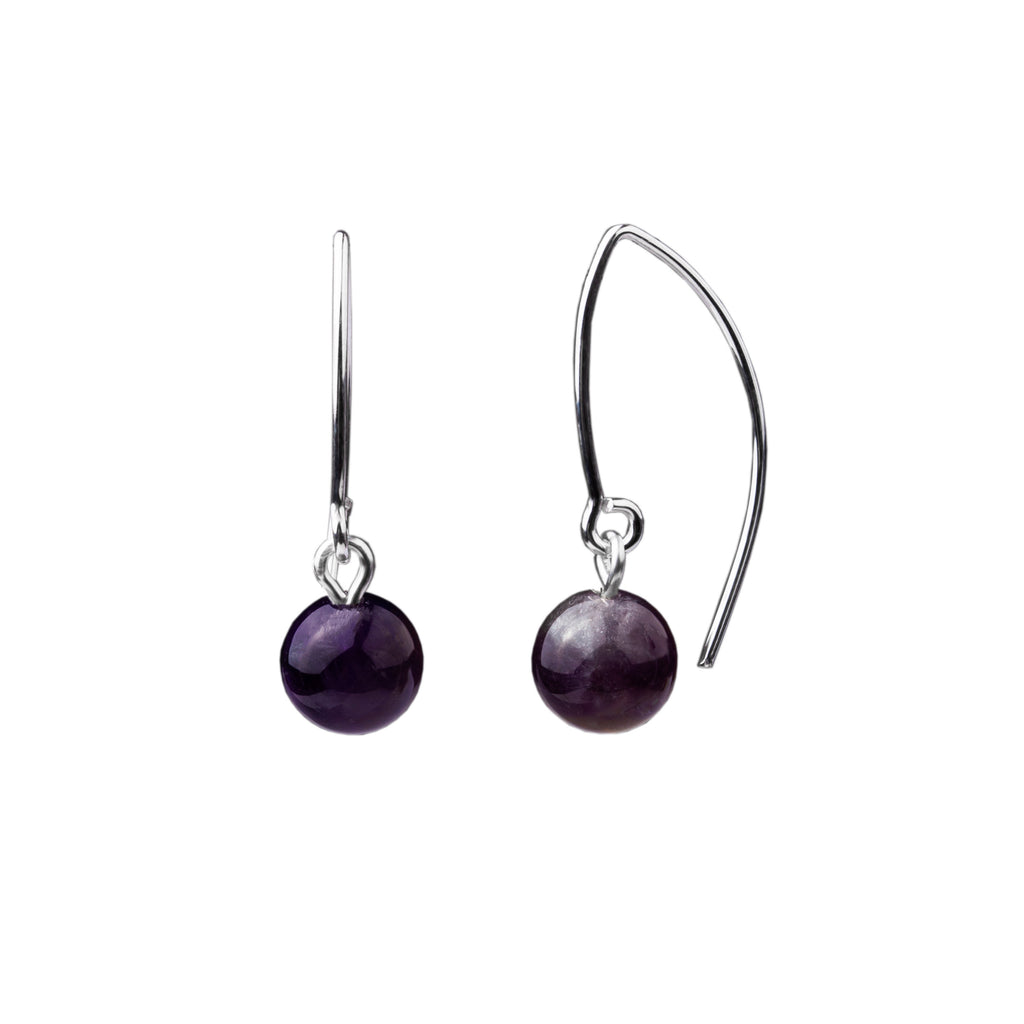 Earring | V Wire - Small  | Amethyst