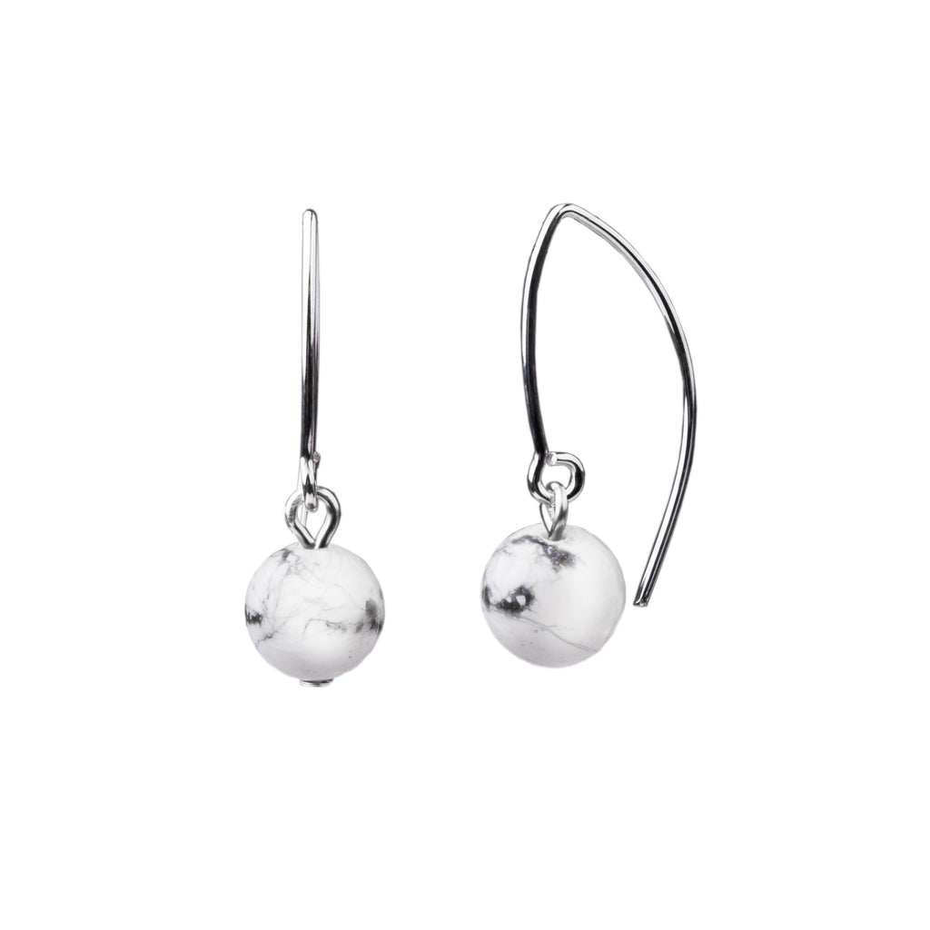 Earring | V Wire - Small  | Howlite