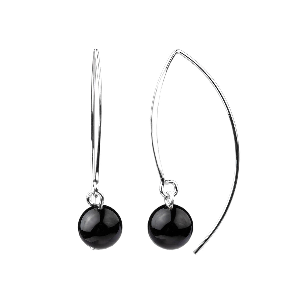Earring | V Wire - Large  | Onyx