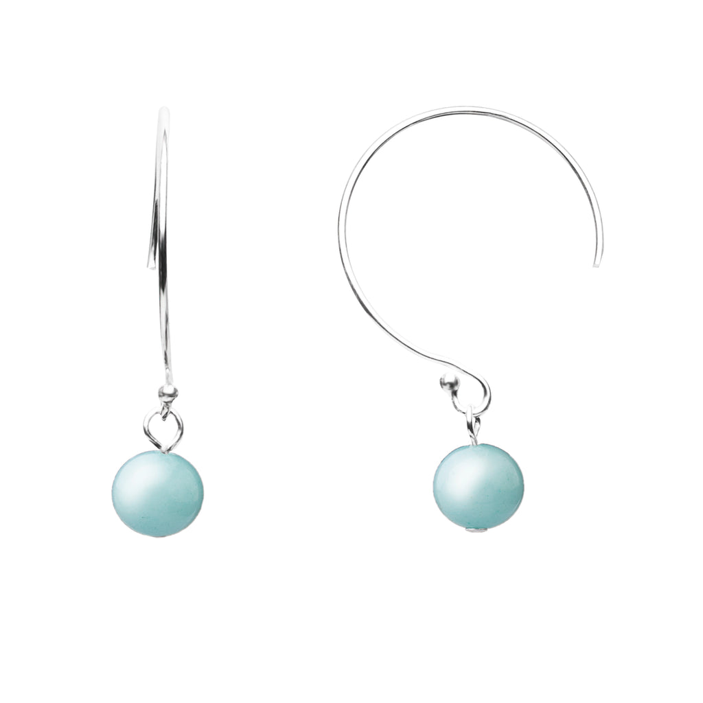 Earring | Curved Loop | Tiffany Blue Agate