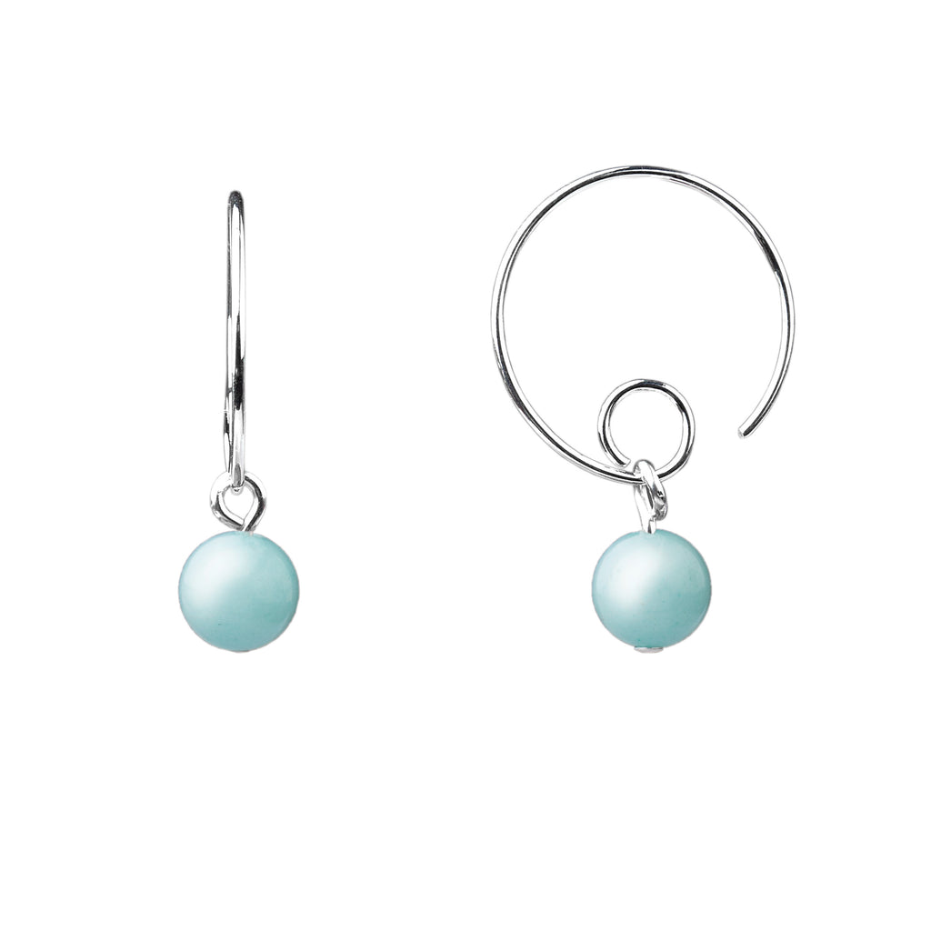 Earring | Open Loop | Tiffany Blue Agate