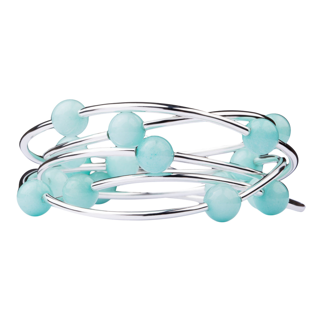 Wrap | Stone | Necklace-Bracelet | Tiffany Blue Agate