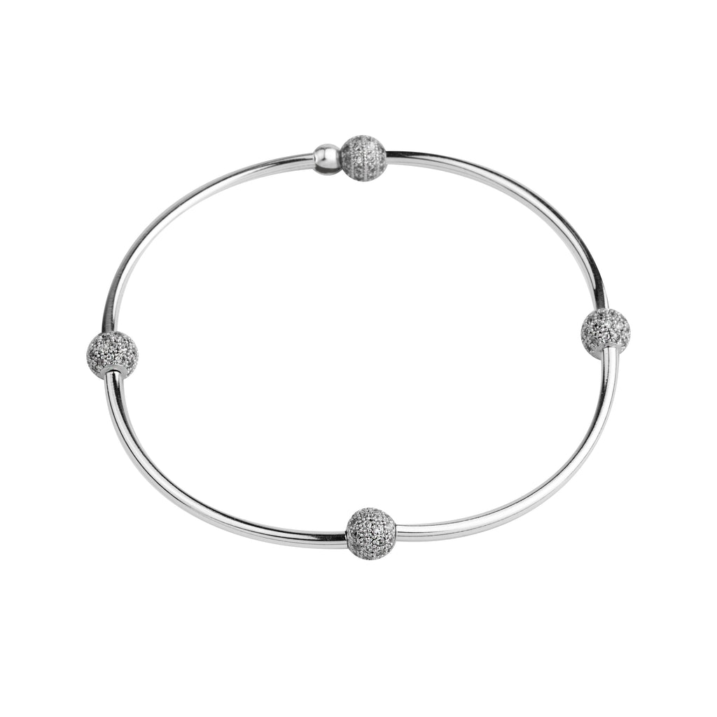Pave Wish Bangle | Little Layer Bracelet | Silver