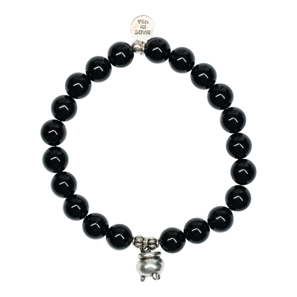 Cauldron | Stone Beaded Charm Bracelet | Onyx - Intention