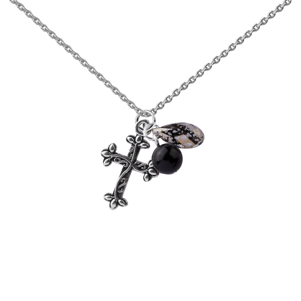 Cross | Cluster Necklace | Sterling Silver