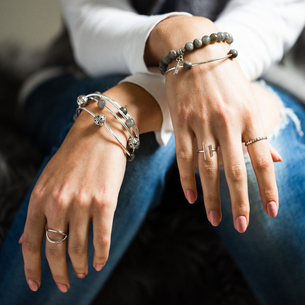 Wrap | Bali Bead | Necklace-Bracelet | Tiffany Blue Agate