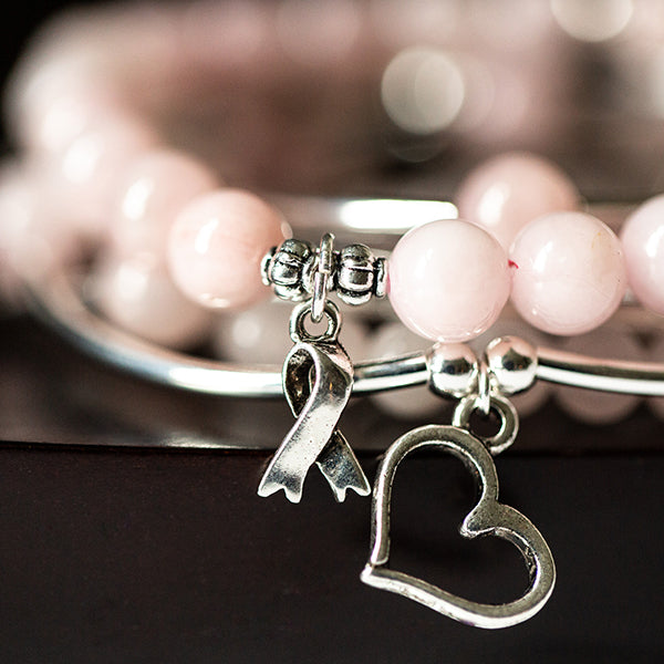 Heart | Soft Bangle Charm Bracelet | Hematite