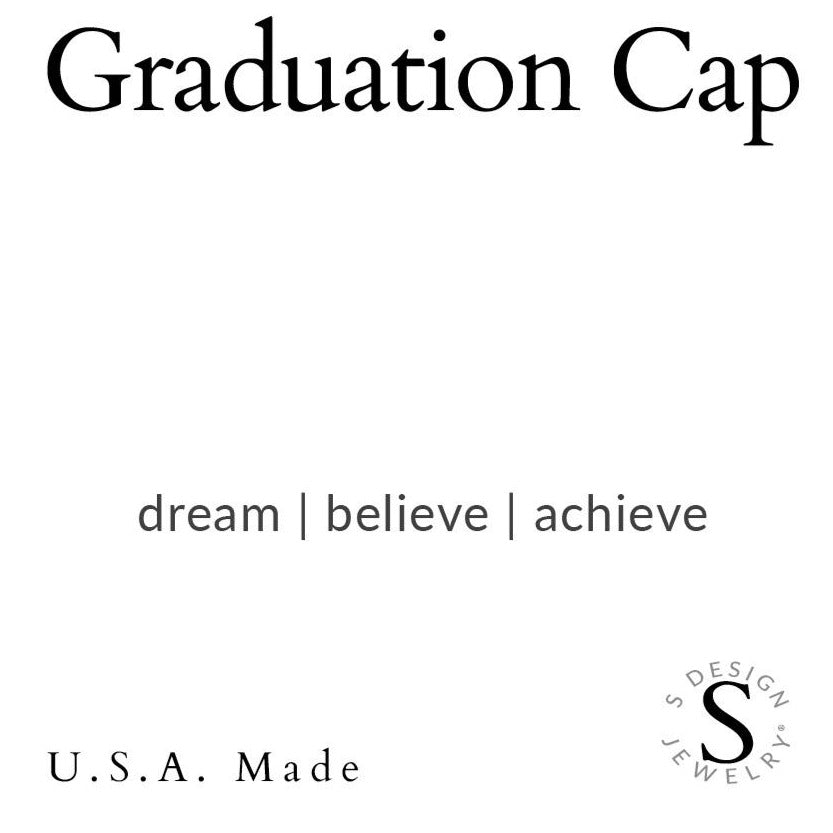 Graduation Cap | Stone Beaded Charm Bracelet | Amethyst