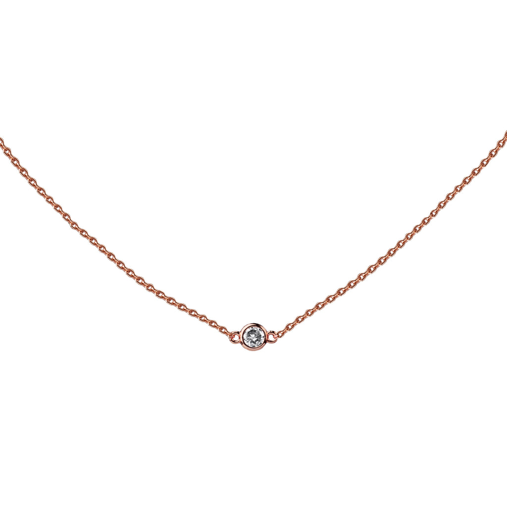 Petite CZ | Little Layer Necklace | Sterling Silver - Rose Gold