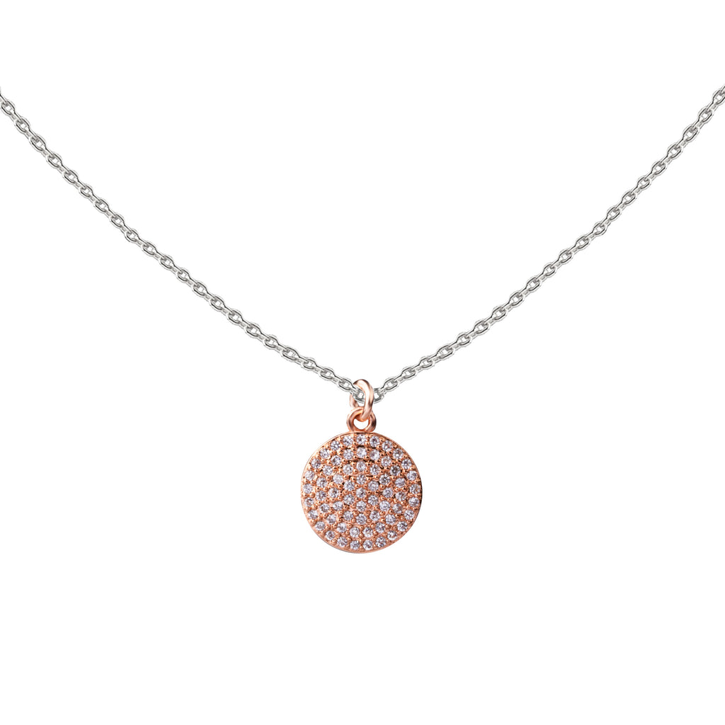 Pave Coin | Little Layer Necklace | Rose Gold