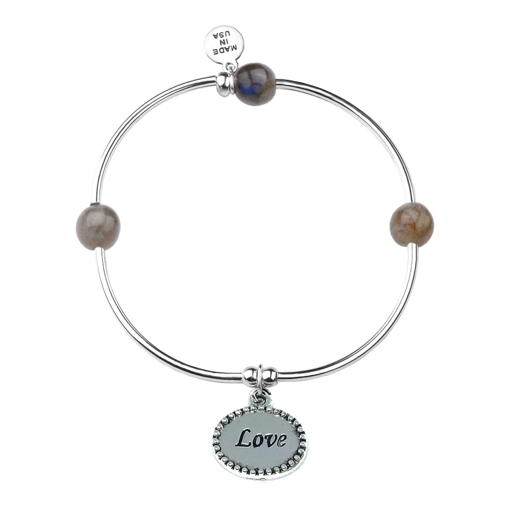 Love | Soft Bangle Charm Bracelet | Labradorite - Enlightenment