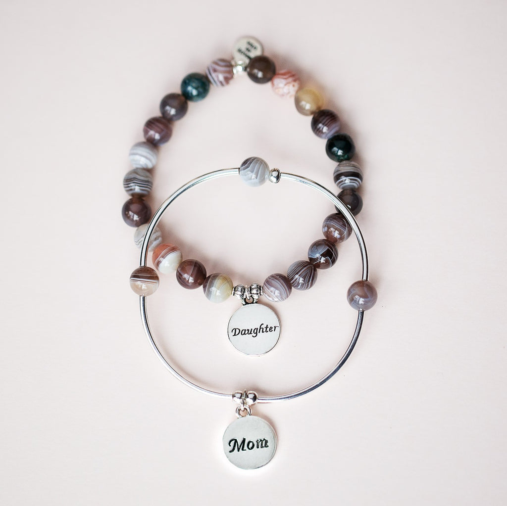 Godchild | Soft Bangle Charm Bracelet | Amazonite