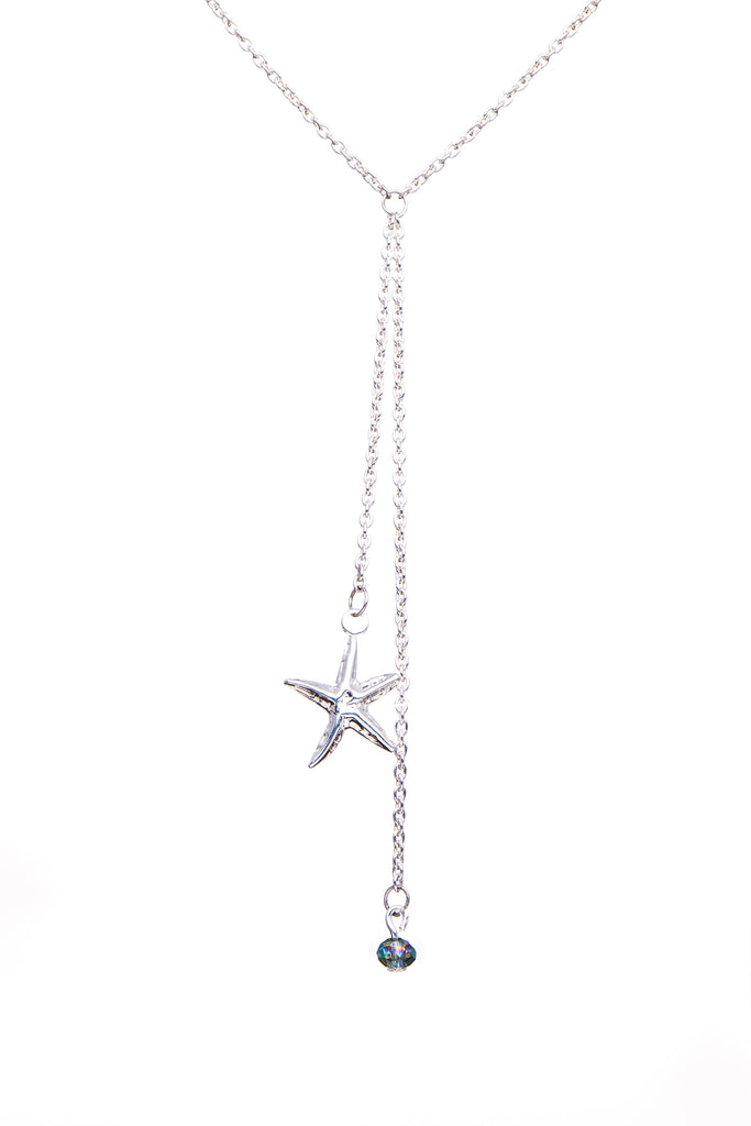 Sterling Silver Y Shape Necklace | Starfish