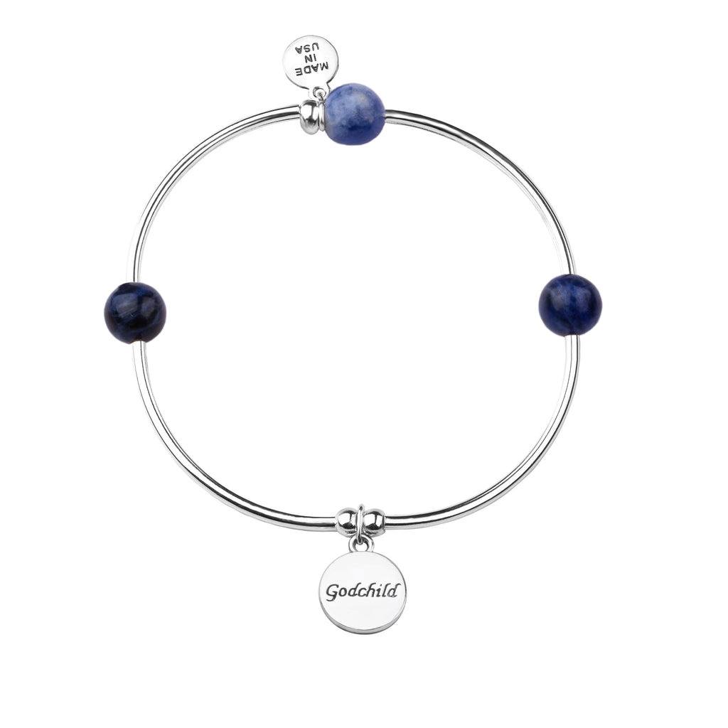 Godchild | Soft Bangle Charm Bracelet | Sodalite