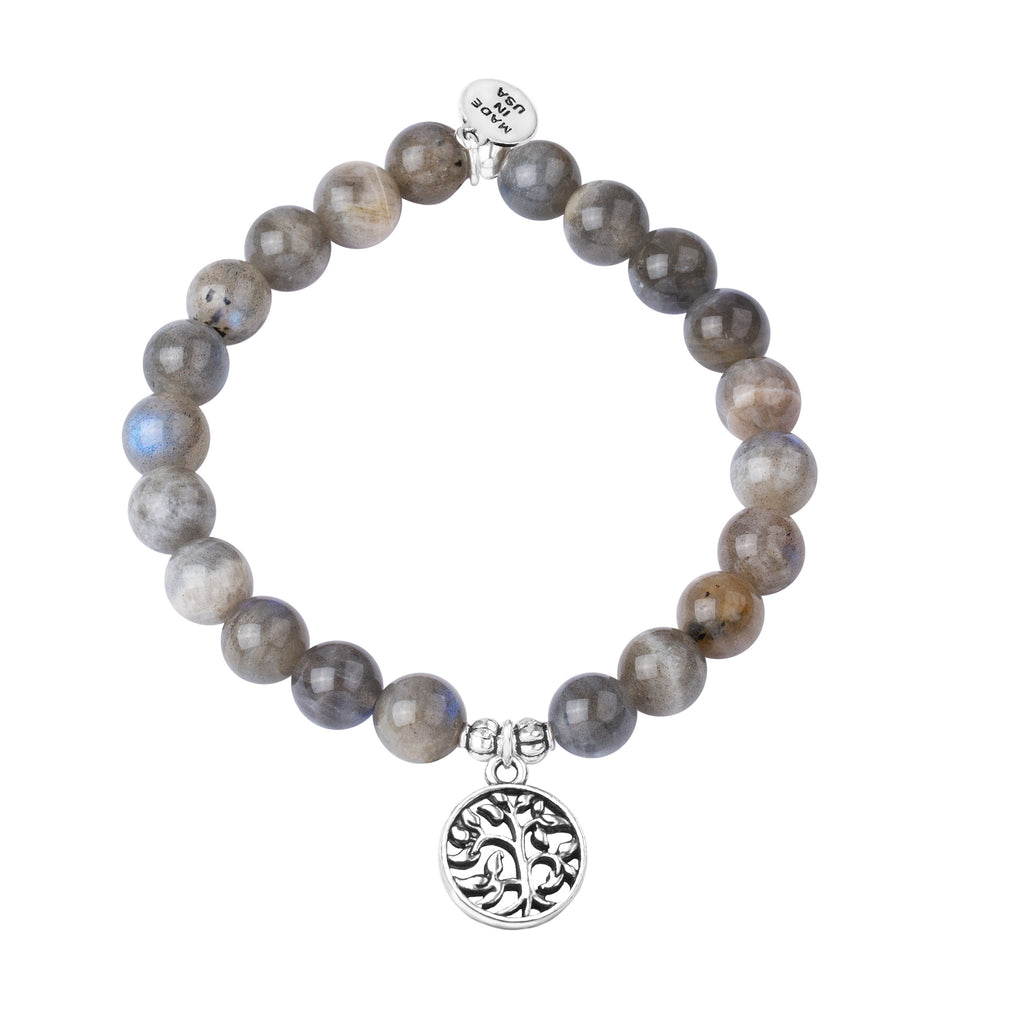Tree of Life | Stone Beaded Charm Bracelet | Labradorite