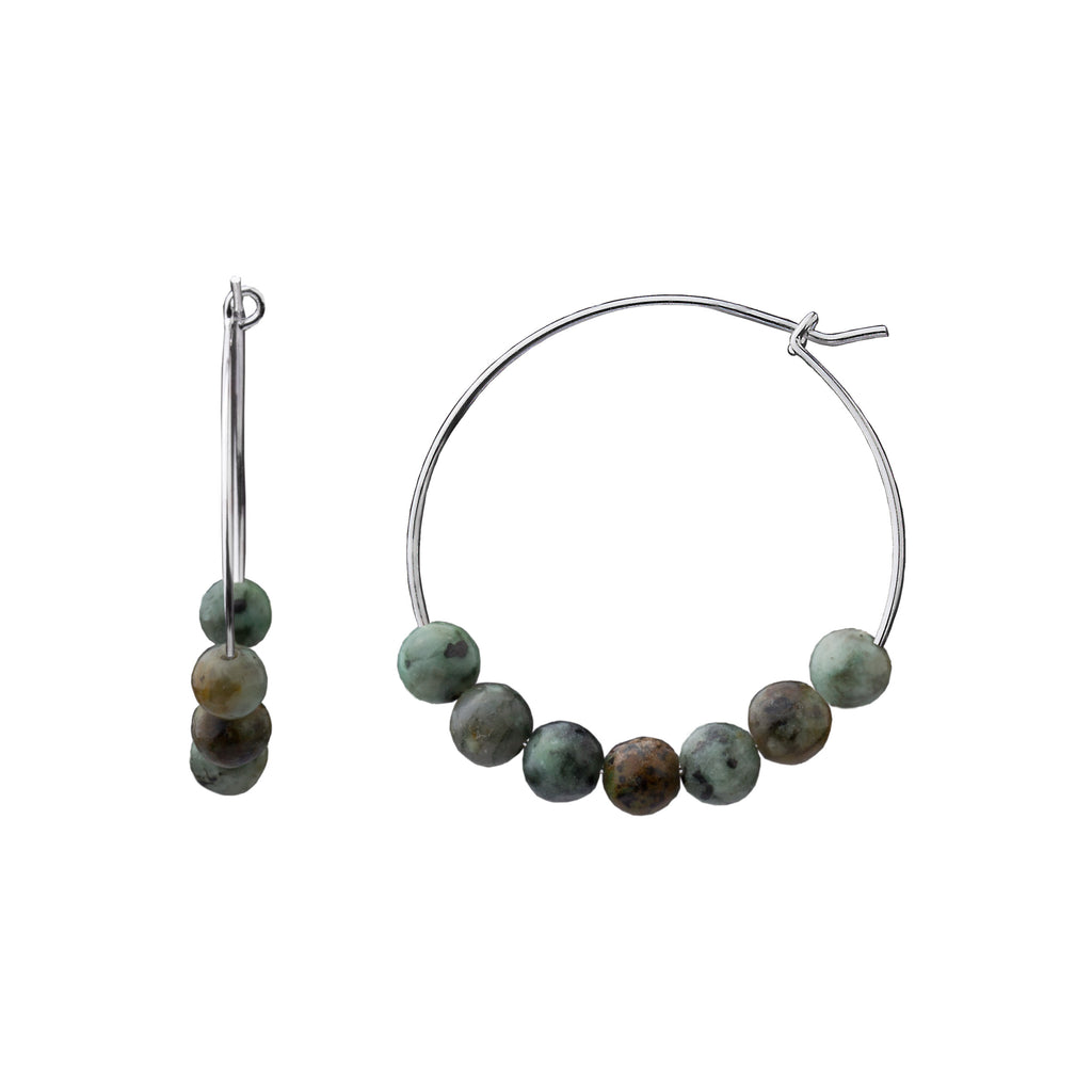 Earring | Stone Hoop | African Turquoise