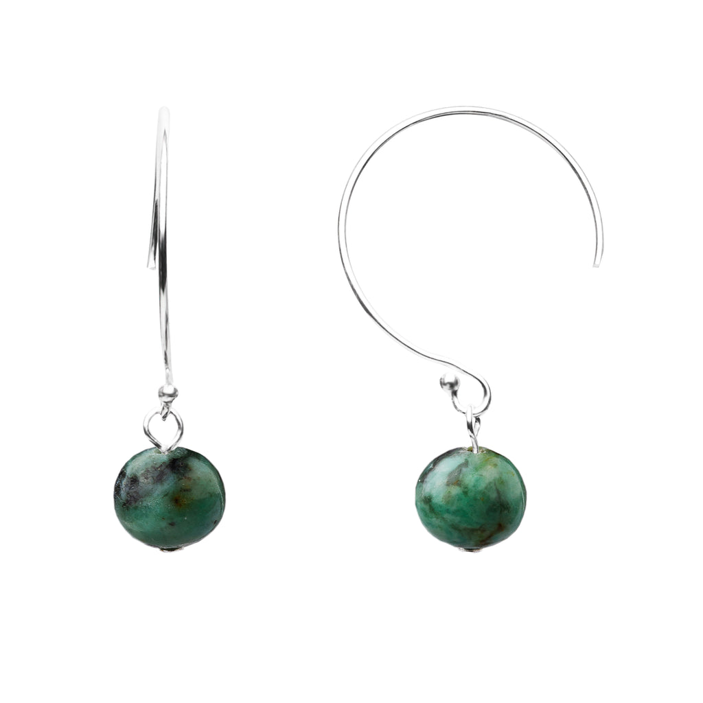Earring | Curved Loop | African Turquoise