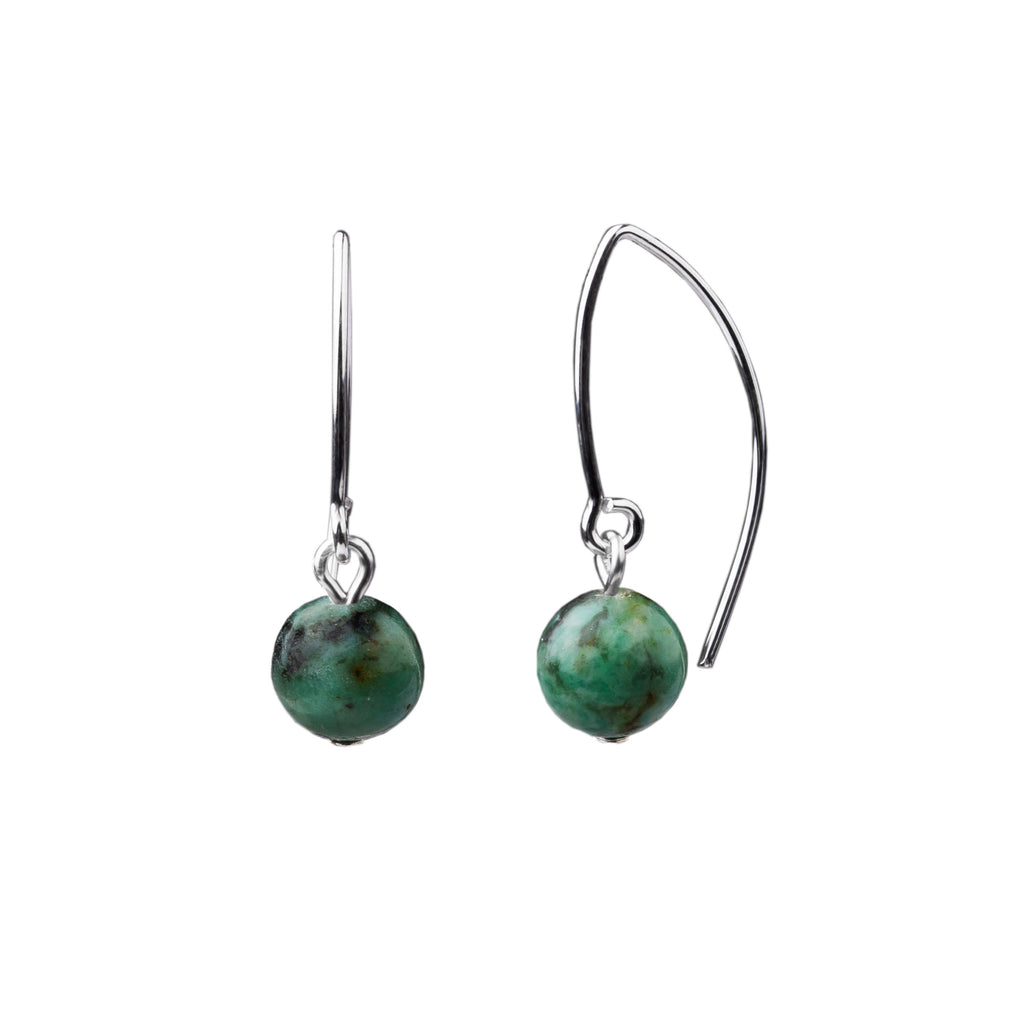 Earring | V Wire - Small  | African Turquoise