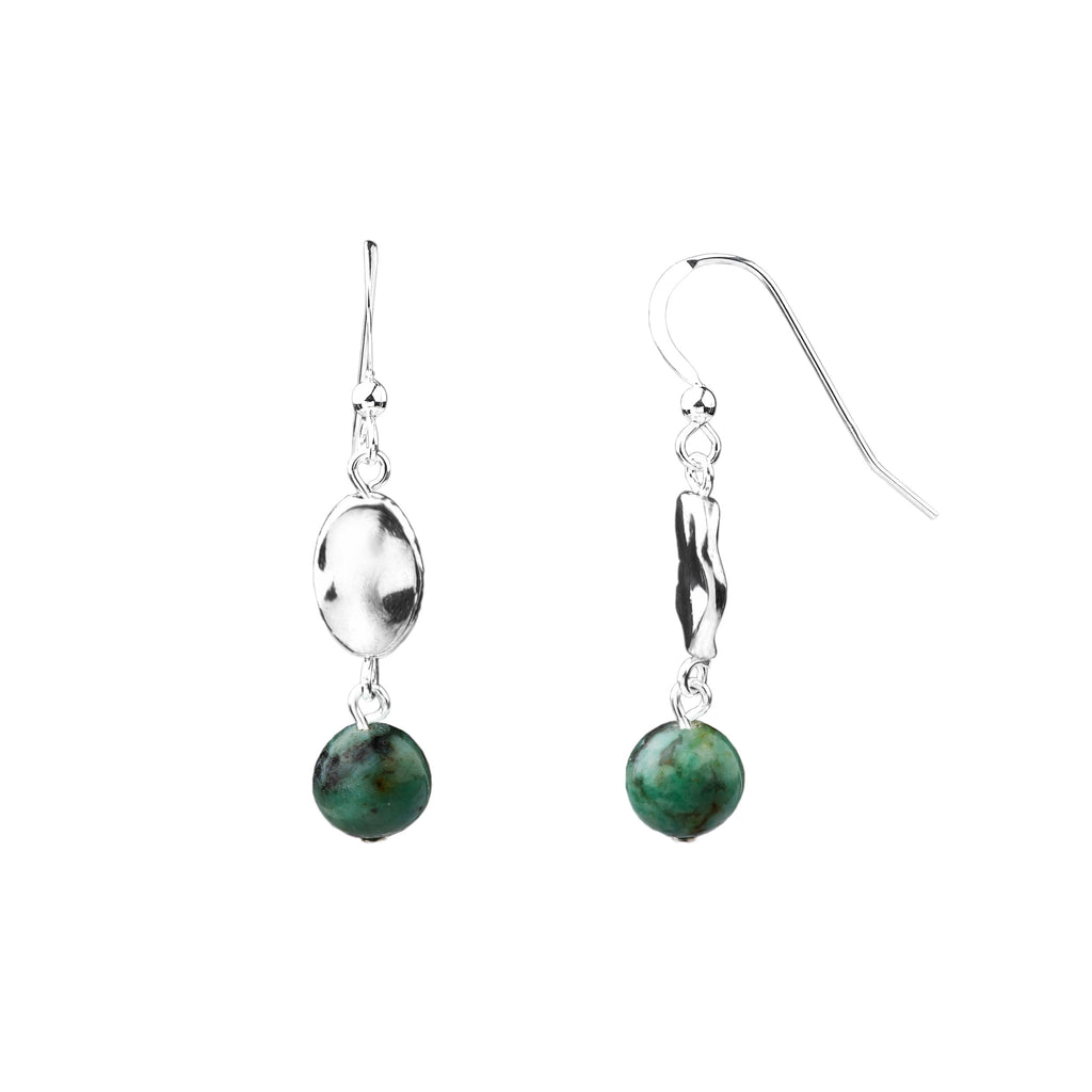 Earring | Hammered | African Turquoise