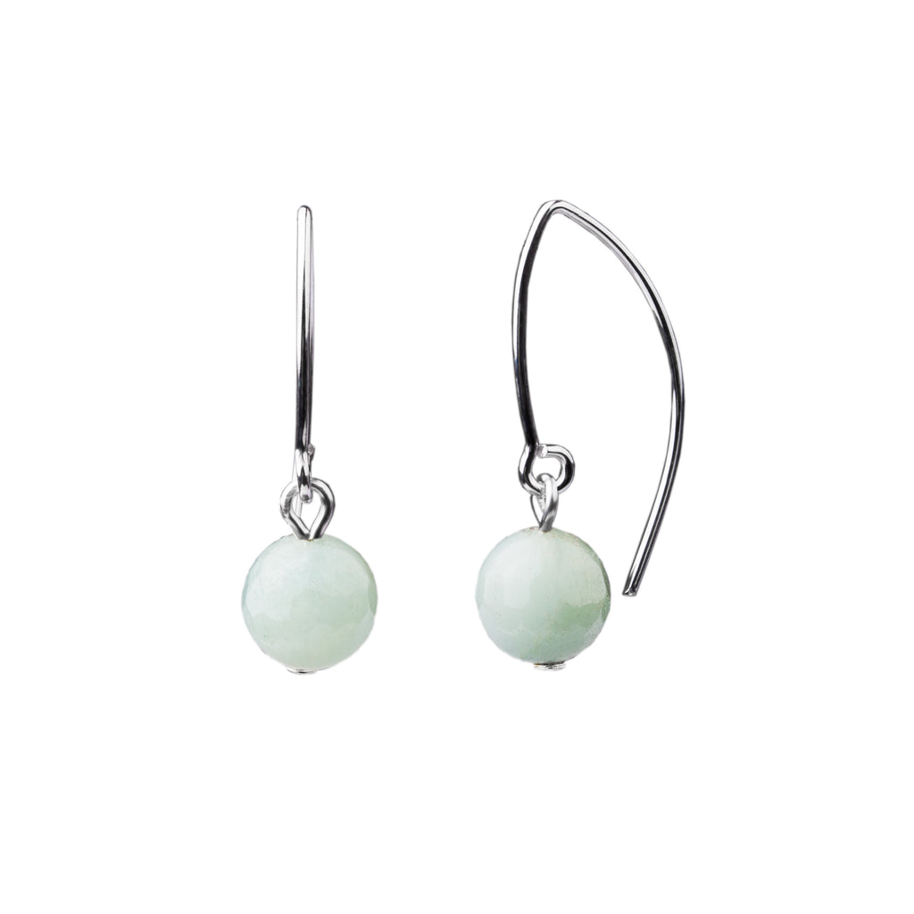 Earring | V Wire - Small  | Amazonite