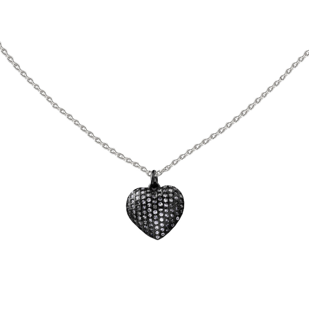 Heart | Little Layer Necklace | Sterling Silver - Pave