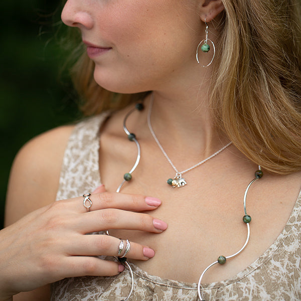 Hummingbird | Cluster Necklace | Sterling Silver