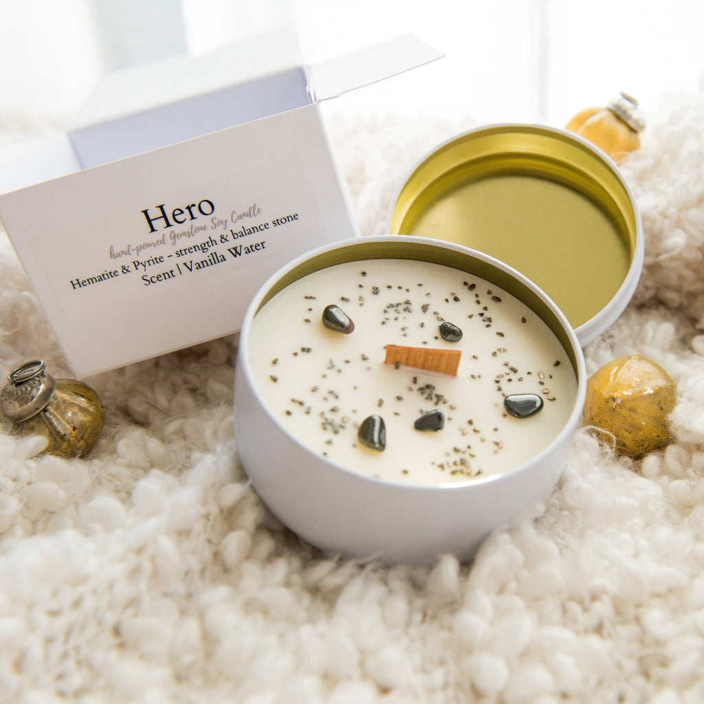 Hero Relief Candle - Small Batch. Hand Poured. Gemstone | Soy