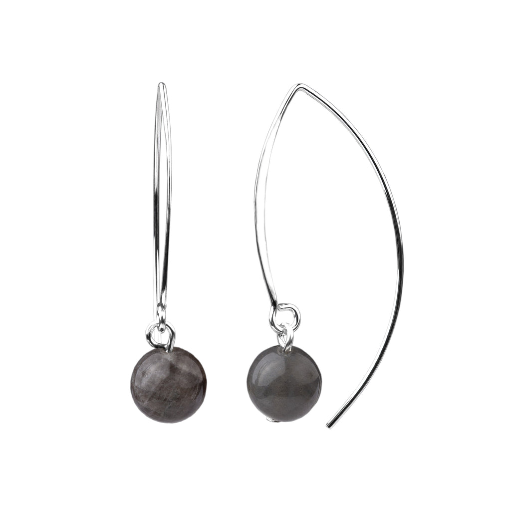 Earring | V Wire - Large  | Labradorite