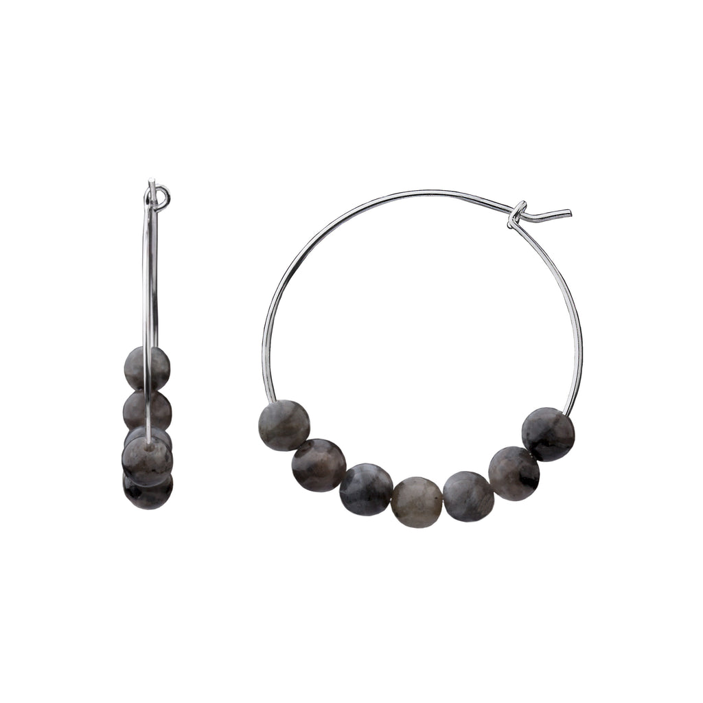 Earring | Stone Hoop | Labradorite