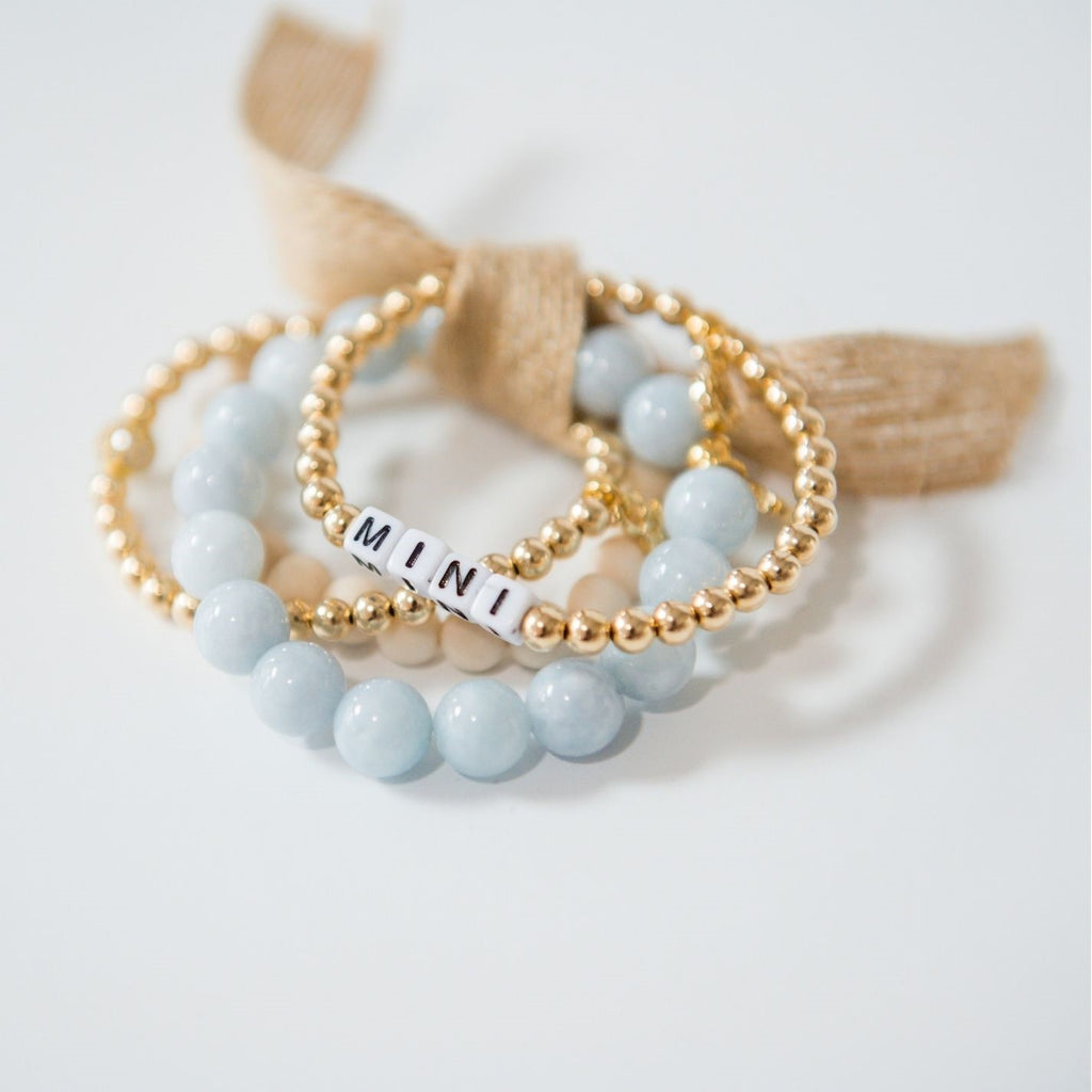 Custom Name Stack Luxe - Angelite + Gold Filled