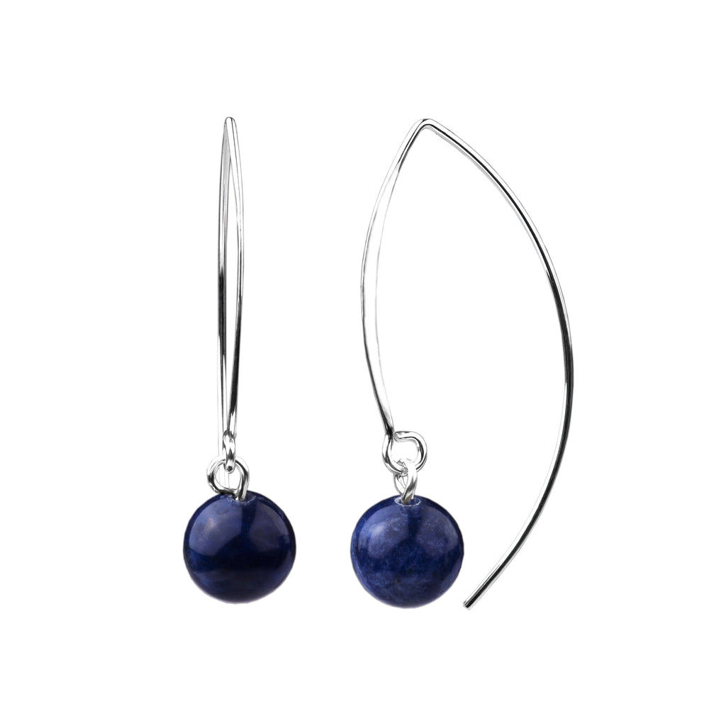 Earring | V Wire - Large  | Sodalite