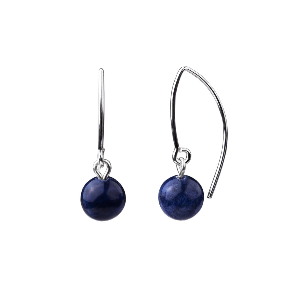 Earring | V Wire - Small  | Sodalite