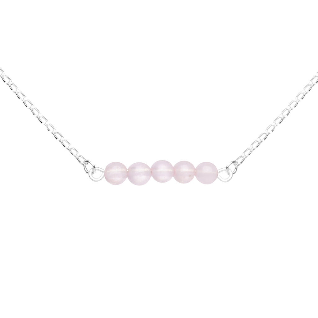 Stone Bar Necklace | Rose Quartz